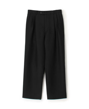 ウールダブルクロス 2タックワイドテーパードパンツ