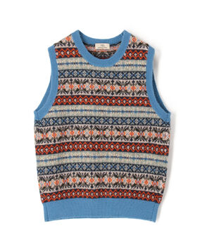 ウールアルパカ フェアアイルジャガード ニットベスト