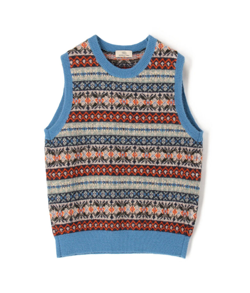 ウールアルパカ フェアアイルジャガード ニットベスト