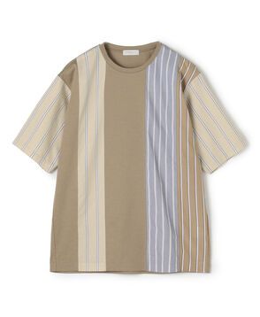 コットン ストライプ デザインTシャツ