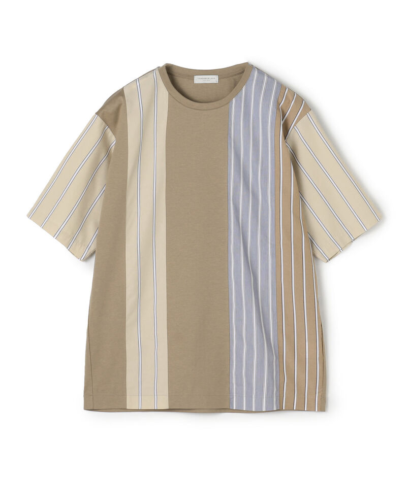 コットン ストライプ デザインTシャツ