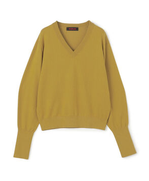 コットンカシミヤストレット Vネックプルオーバー