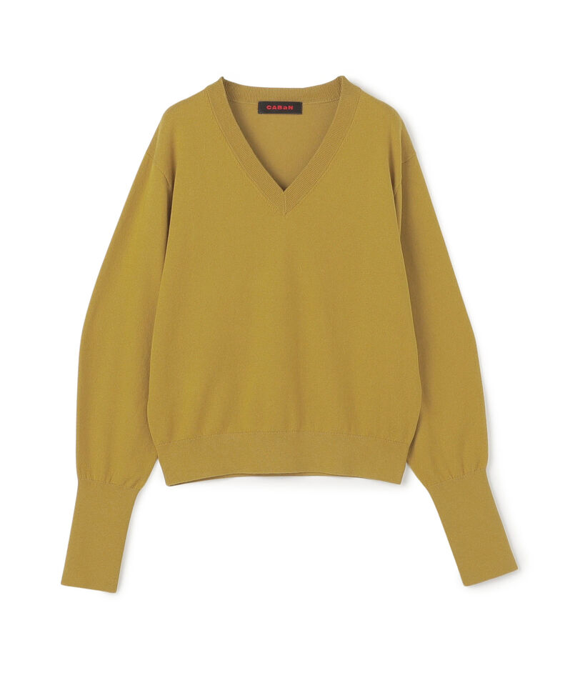 コットンカシミヤストレット Vネックプルオーバー