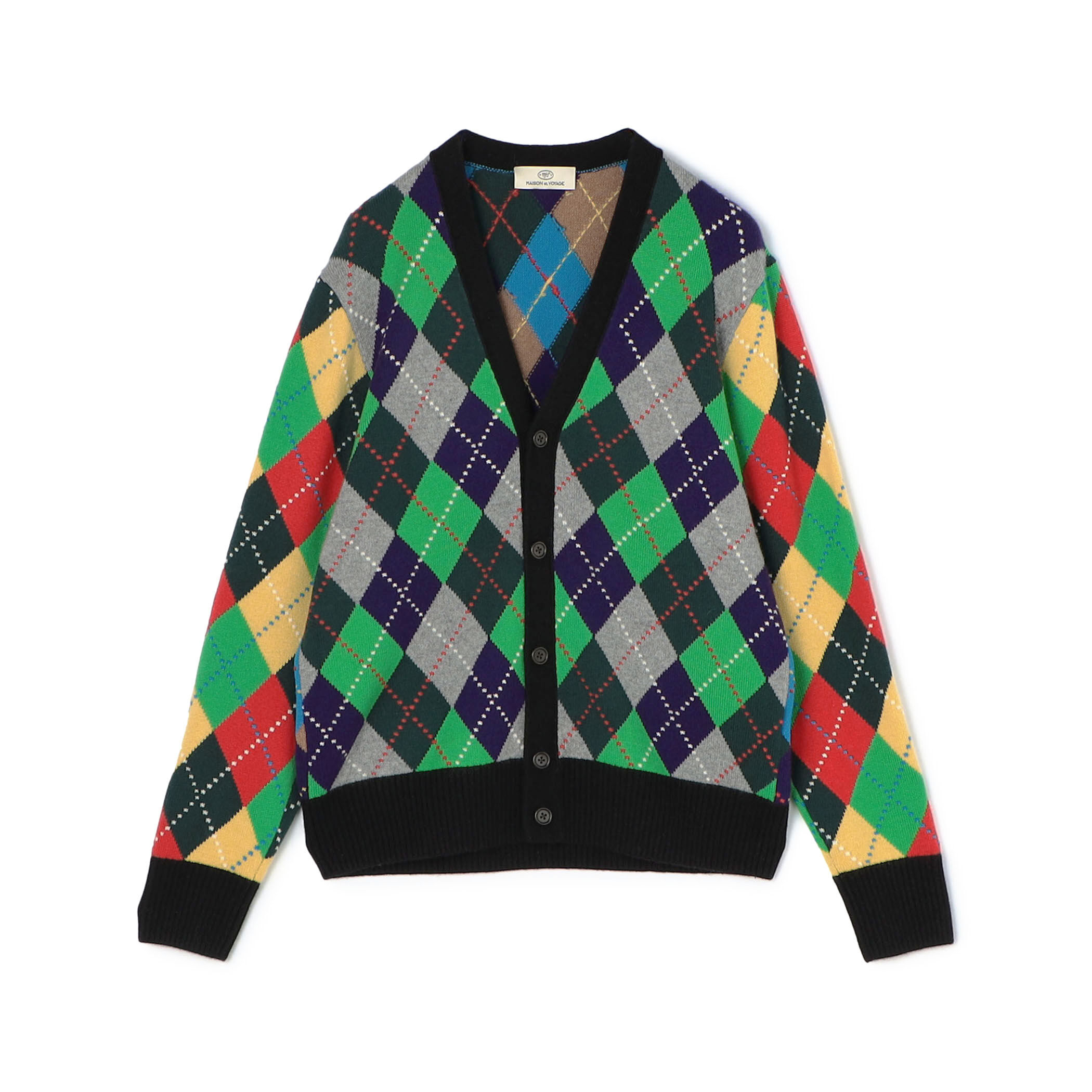 ✨美品　コムデギャルソン オムドゥ アーガイルニットカーディガン マルチカラー ✨美品 コムデギャルソン オムドゥ アーガイルニット