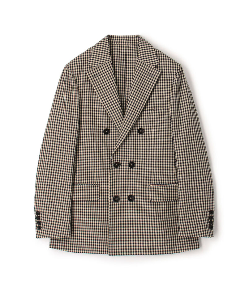 TOMORROWLAND PILGRIM シルクカシミア ギンガムチェック ダブルブレステッド6Bジャケット