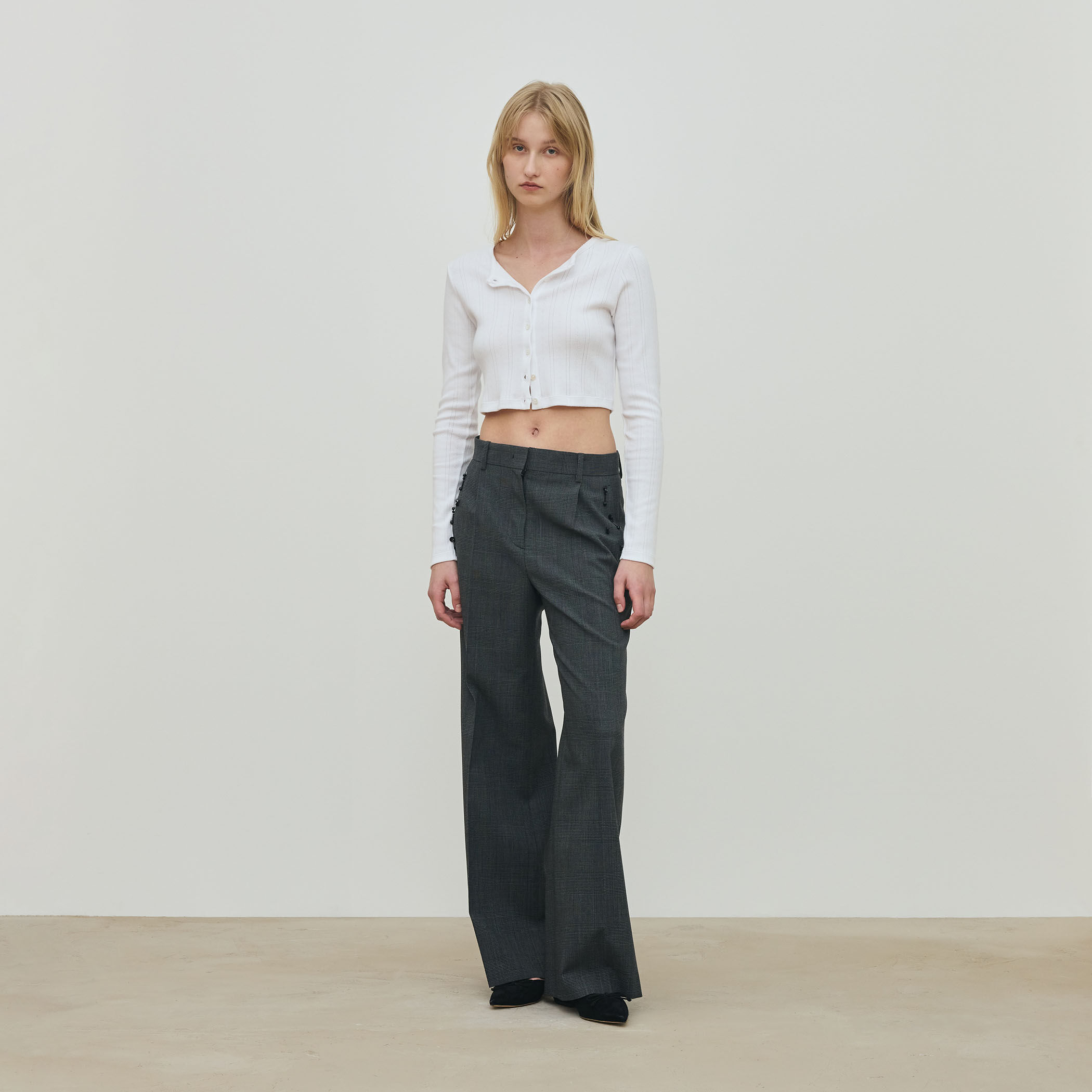 アイレットジャージー クロップドカーディガン｜トゥモローランド 公式通販