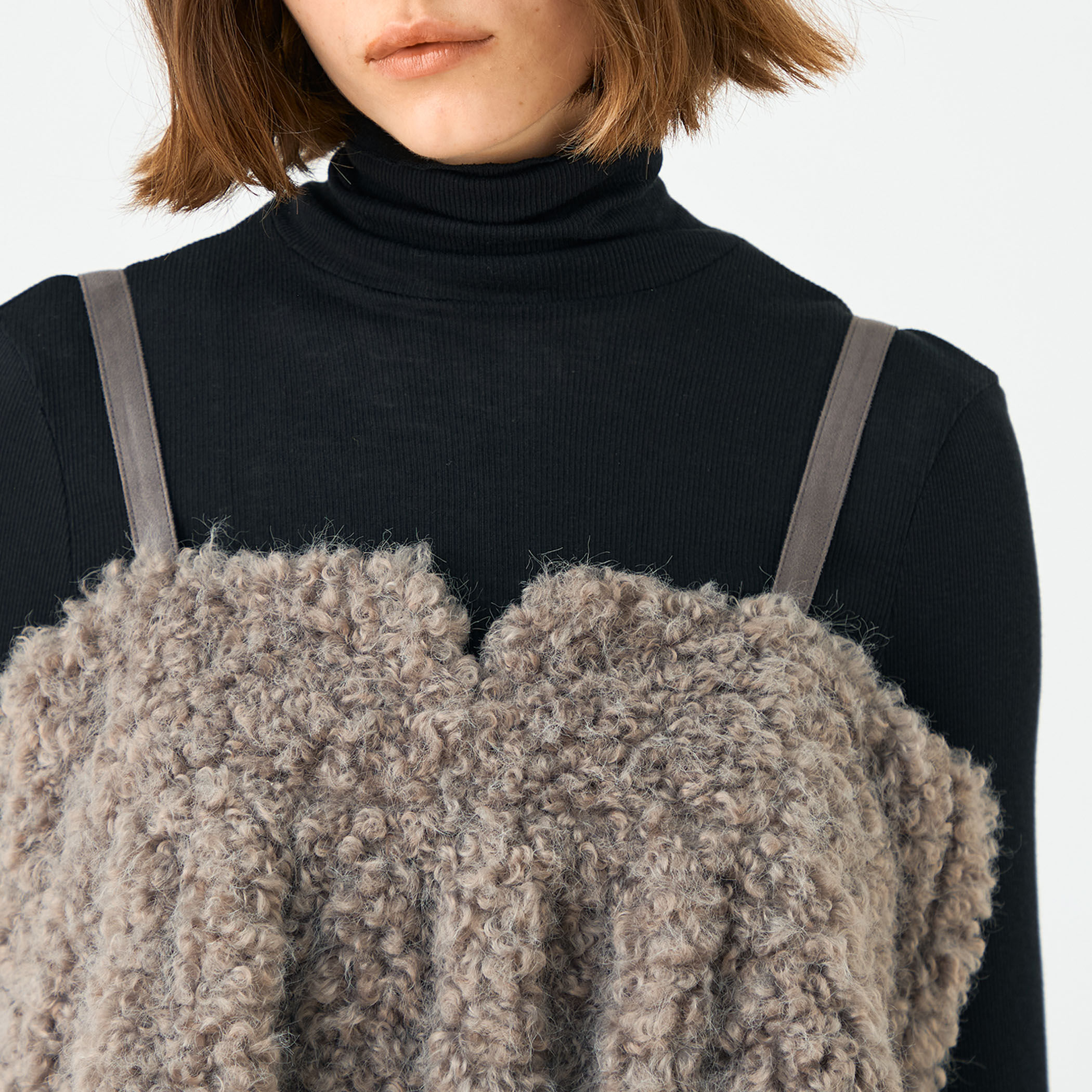 美品トゥモローランドBailey グレー ファーベスト サイズ36