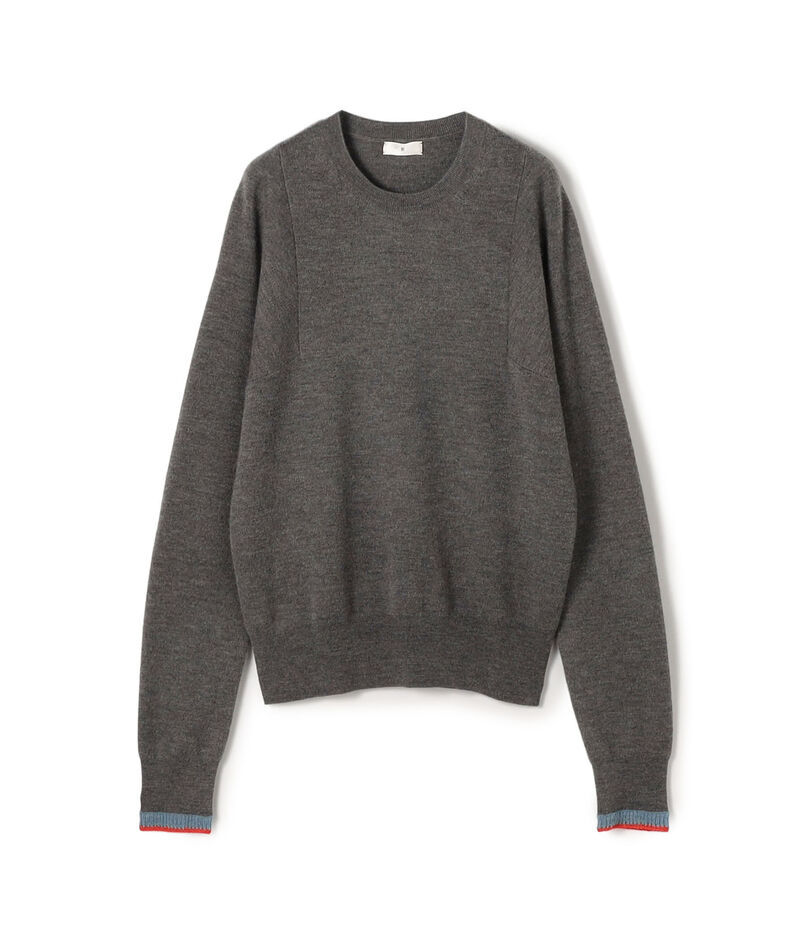 スムースカシミヤ トリムクルーネックプルオーバー