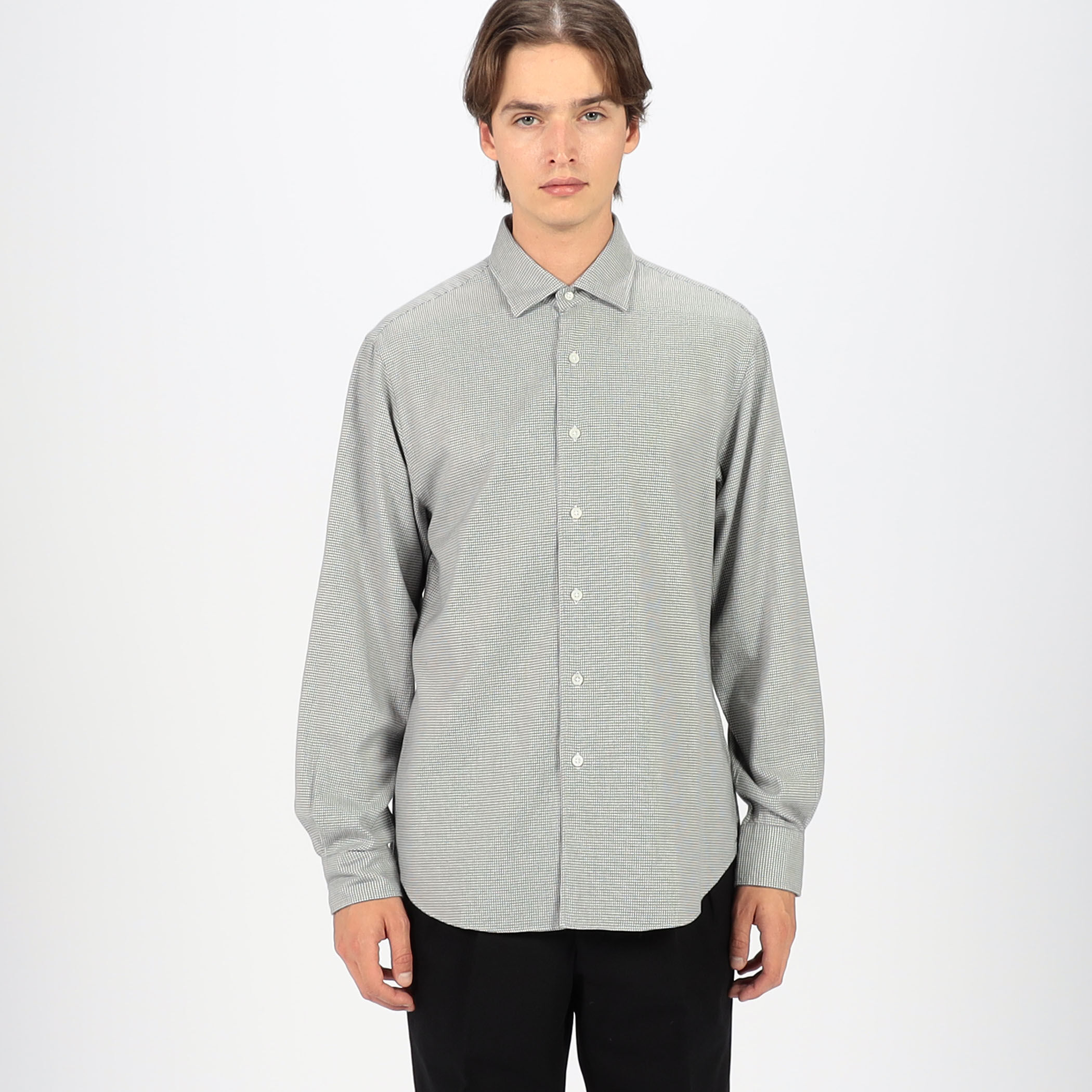 コットンカシミヤフランネル ロングスリーブシャツ｜トゥモローランド