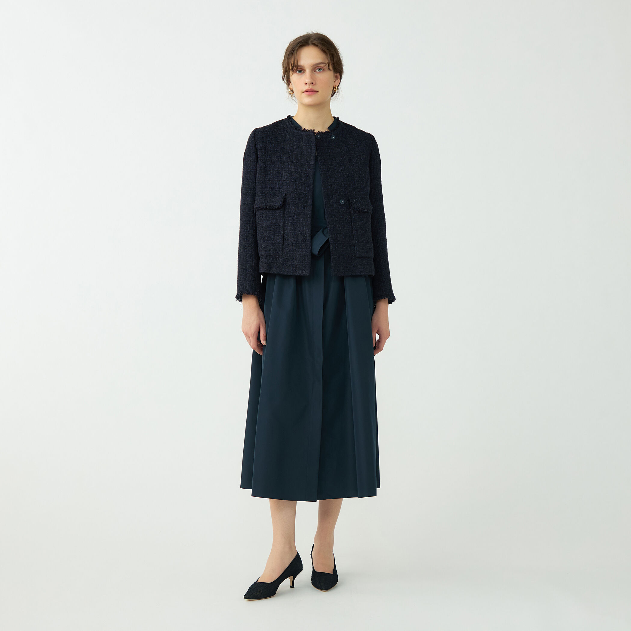 ラメミックスツイード セミダブルクルージャケット｜トゥモローランド