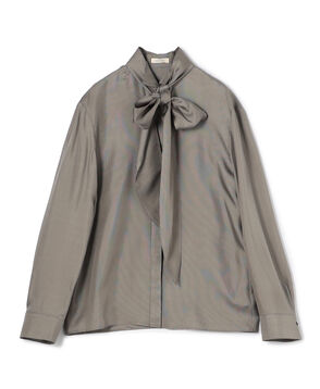 レーヨンマイクロハウンドトゥース ボウタイドレスブラウス