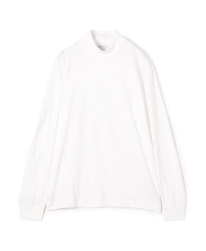 SUNSPEL ブラッシュドコットン ロングスリーブ モックネックTシャツ