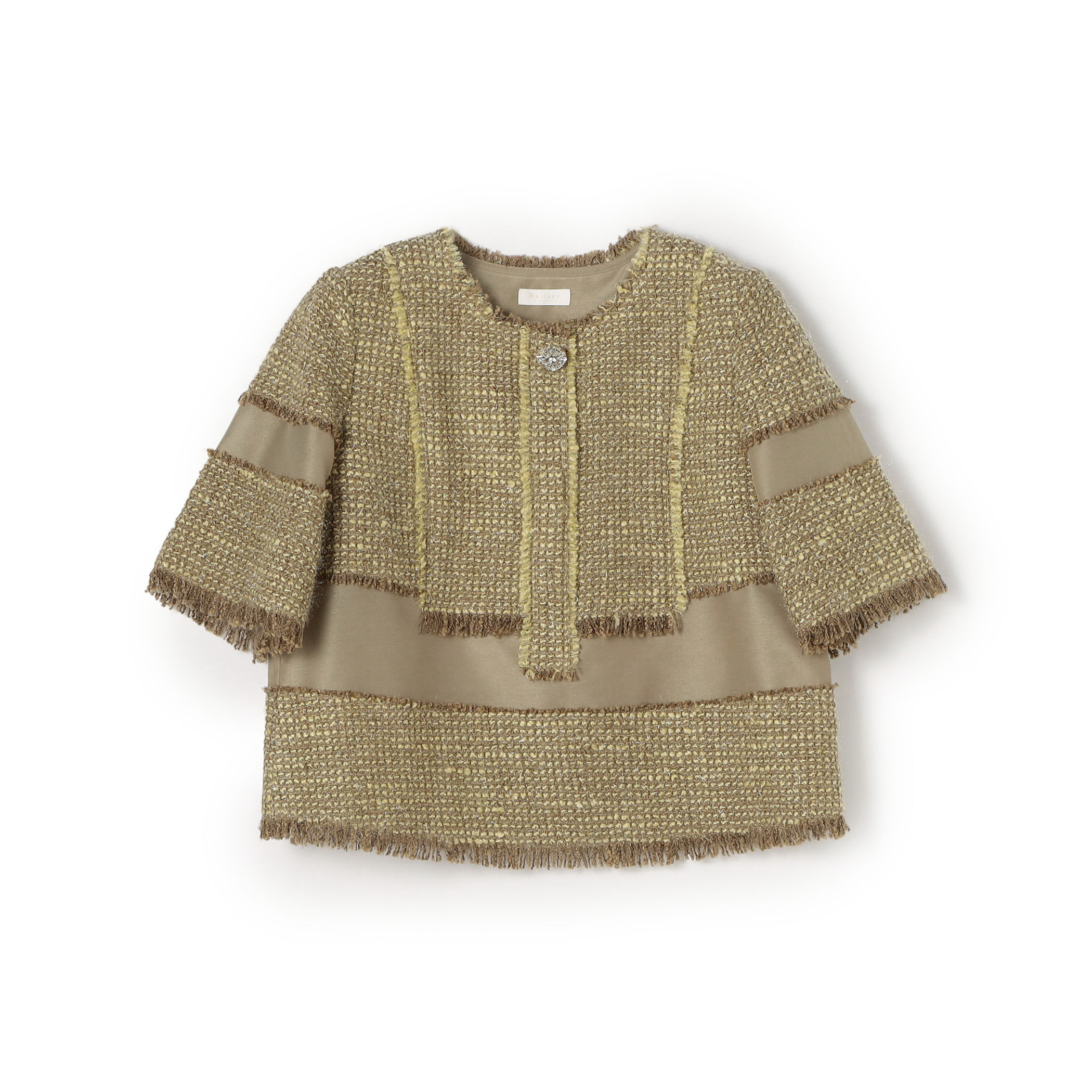 □ブロッキングツイード ハーフスリーブプルオーバー