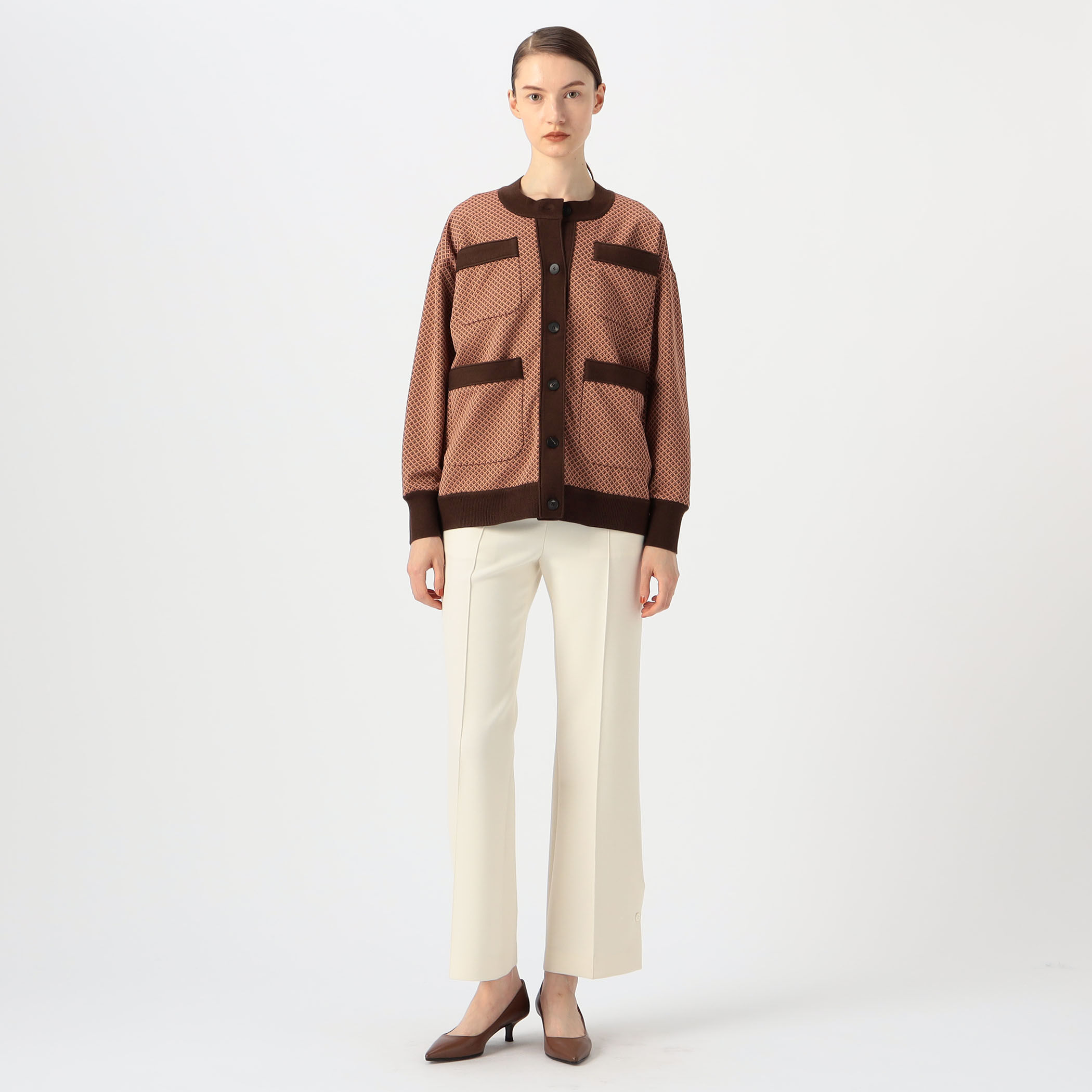 Ballsey キカジャカードジャージー クルーネックカーディガン キカジャカードジャージー クルーネックカーディガン