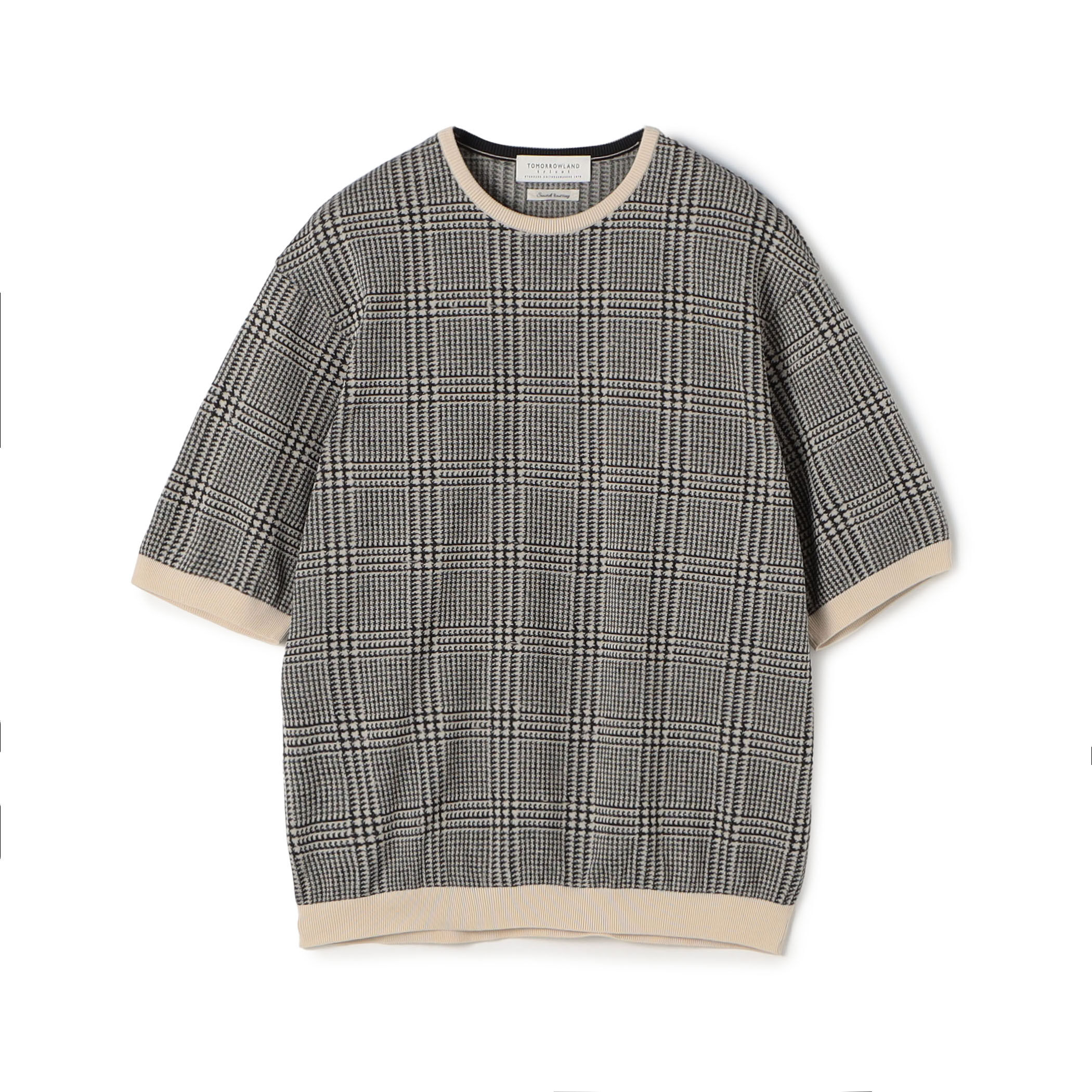 TOMORROWLAND tricot チェック柄 コットンハーフスリーブ ニット