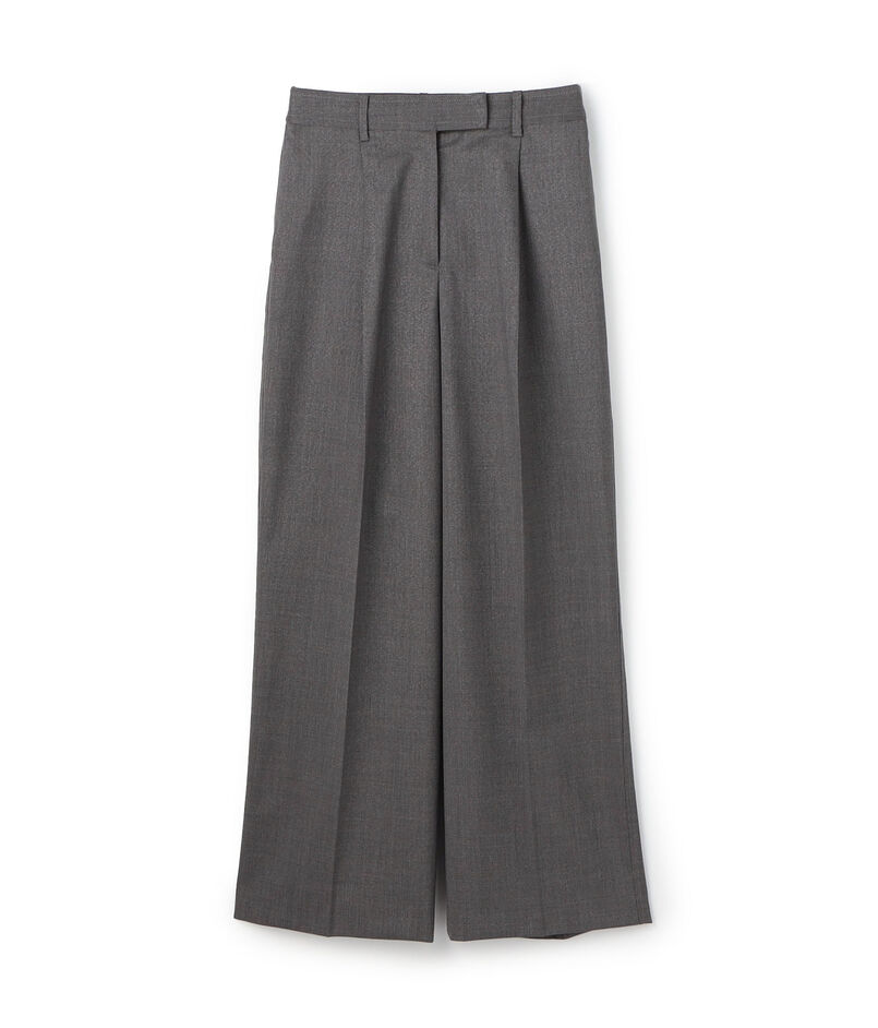 ラメグレー タックワイドパンツ