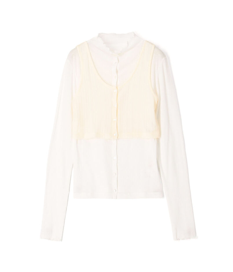 オーバーレイコットン レイヤードロングスリーブTシャツ