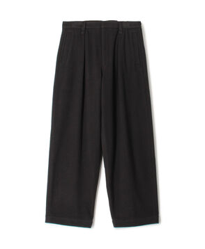 ウールナイロンビーバー 1プリーツカーブパンツ