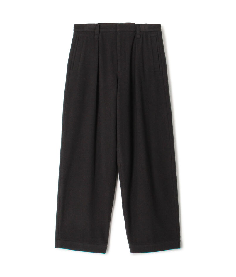 ウールナイロンビーバー 1プリーツカーブパンツ