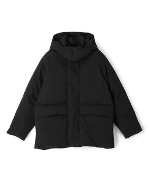 ポリエステル フーデッドダウンジャケット