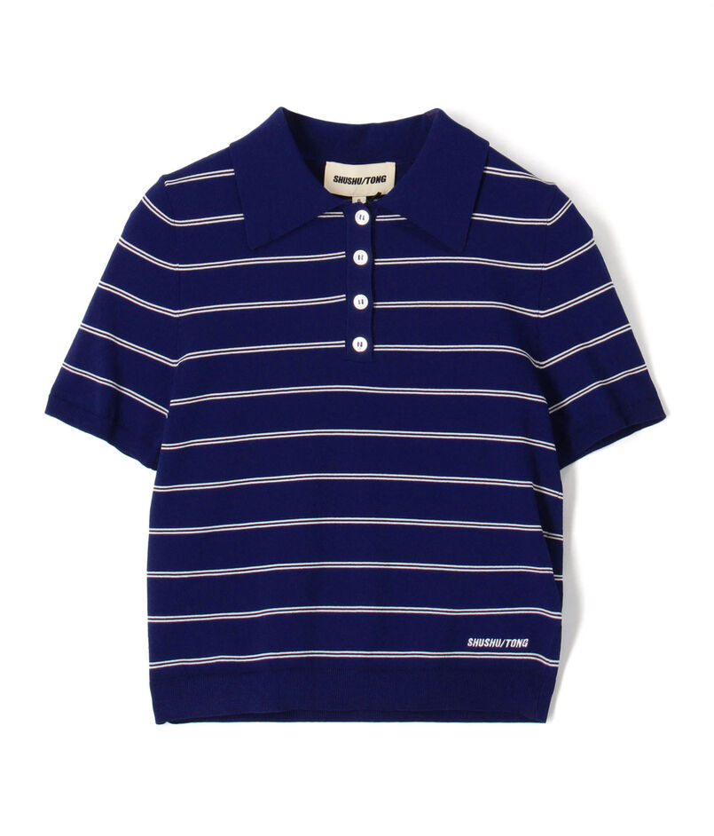 SHUSHU/TONG Striped Knit Polo ボーダー ポロニット