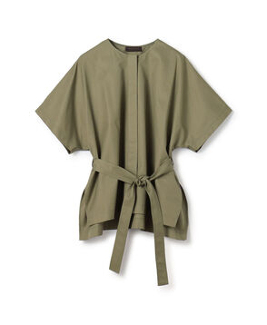 コットンギャバジン ベルテッドシャツ