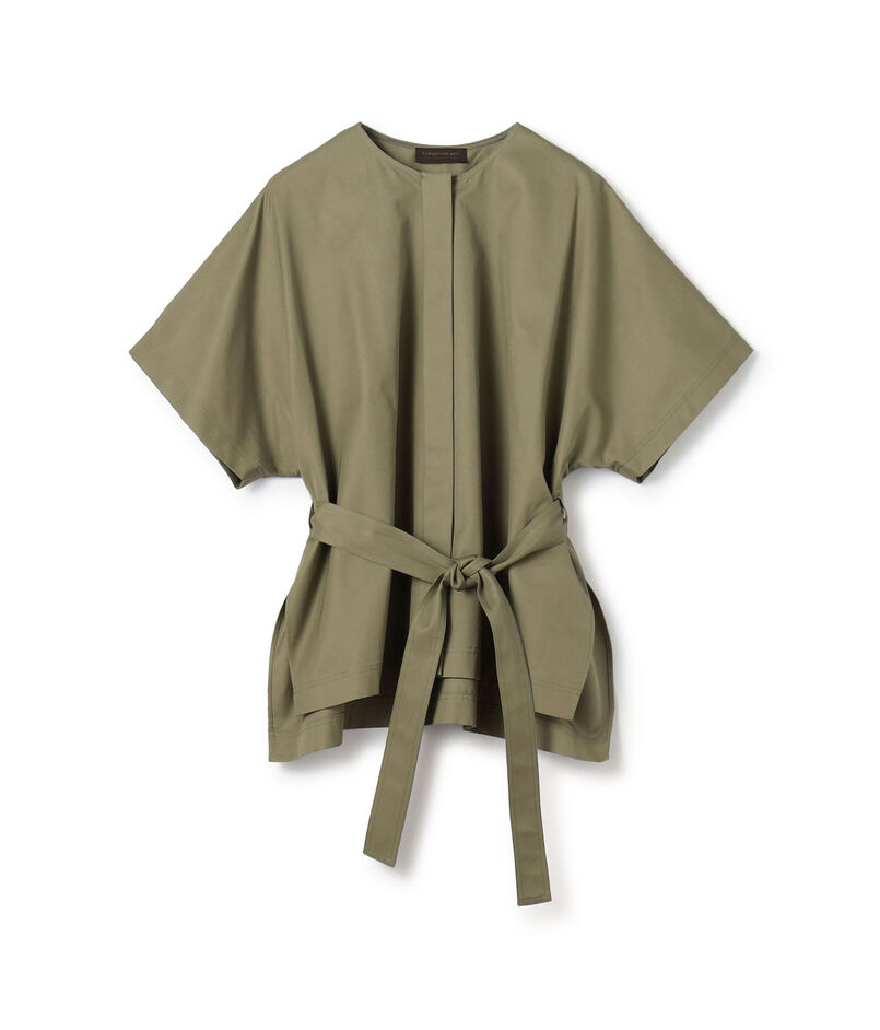 コットンギャバジン ベルテッドシャツ