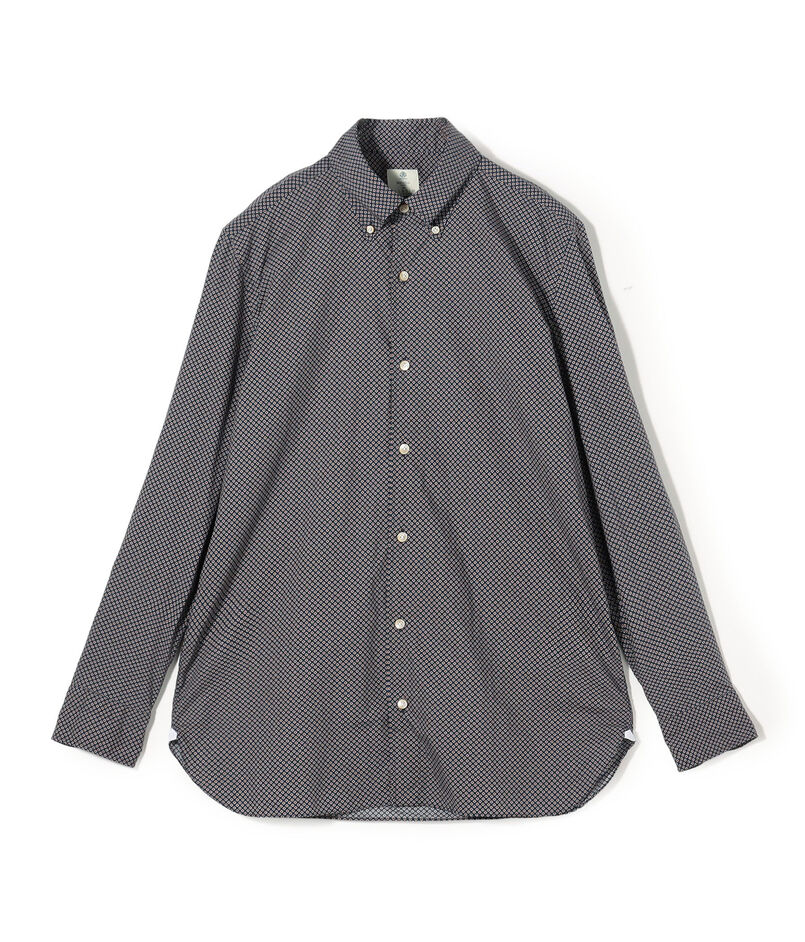 【別注】LUIGI BORRELLI GABLE コットンプリント ボタンダウンシャツ