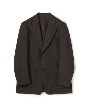 ウールツイード ピークドラペル シングルブレステッド2Bジャケット MARLING&EVANS