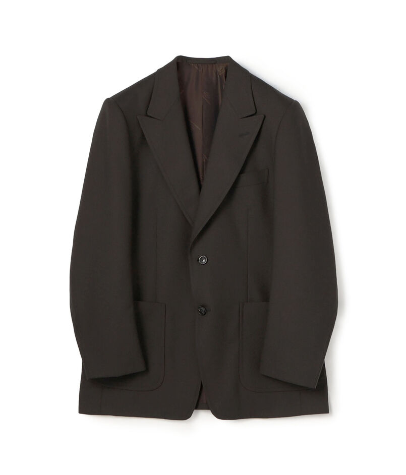 ウールツイード ピークドラペル シングルブレステッド2Bジャケット MARLING&EVANS