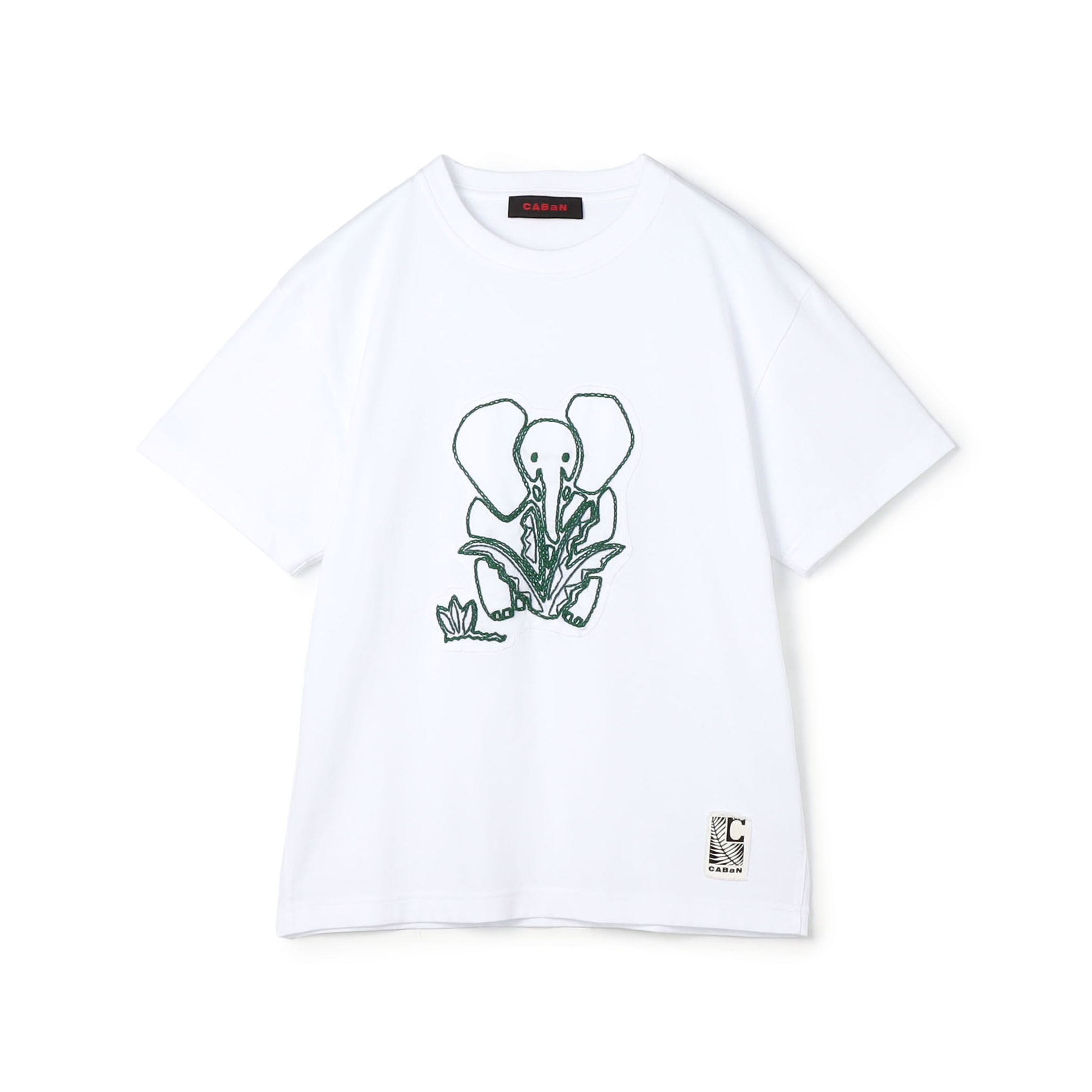 トゥモローランド   エンブロイダリー  レースコンビTシャツS ドライスビンコットン ELEPHANTエンブロイダリー Tシャツ