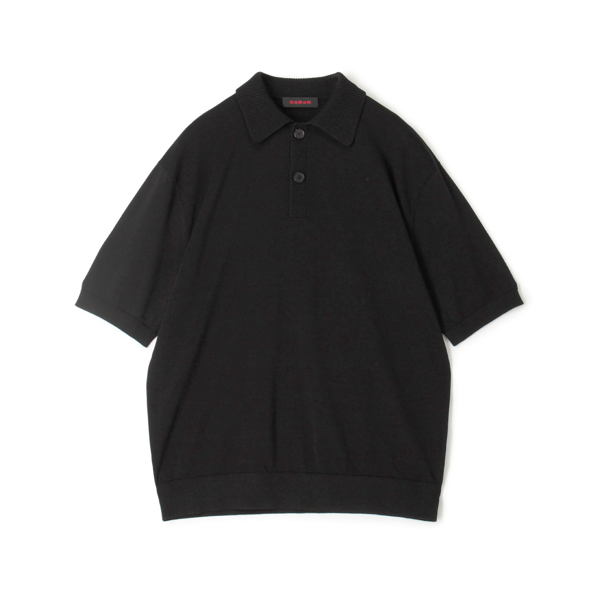 Vintage】BARACUTA コットン レーヨン 半袖 ニットポロ L 黒