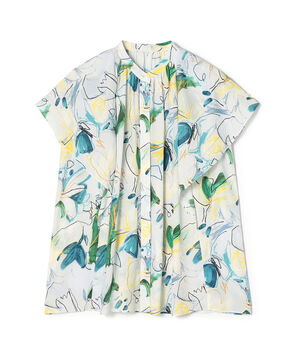 ウィスパーブルームプリント フレアスリーブブラウス