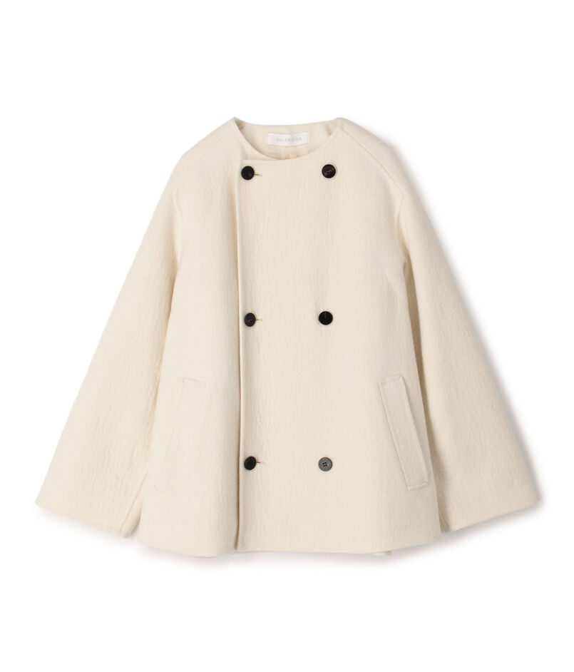 ランダムウール カラーレスショートトレンチコート