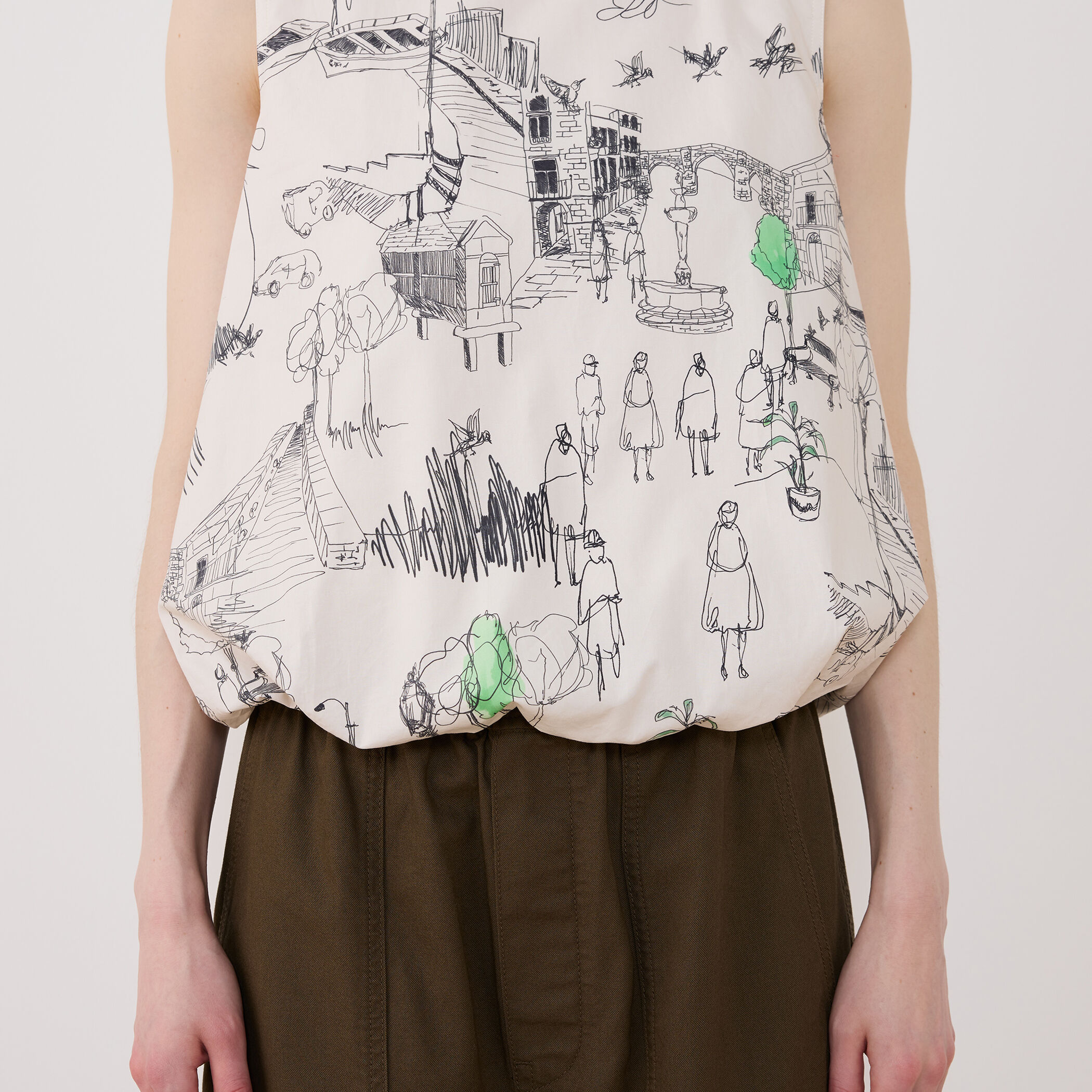 2025SS ドゥロワー　プリントノースリーブブラウス 2025SS ドゥロワー プリントノースリーブブラウス ドゥロワーの