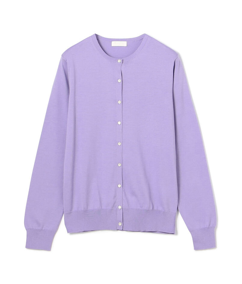 ハイゲージコットン クルーネックカーディガン