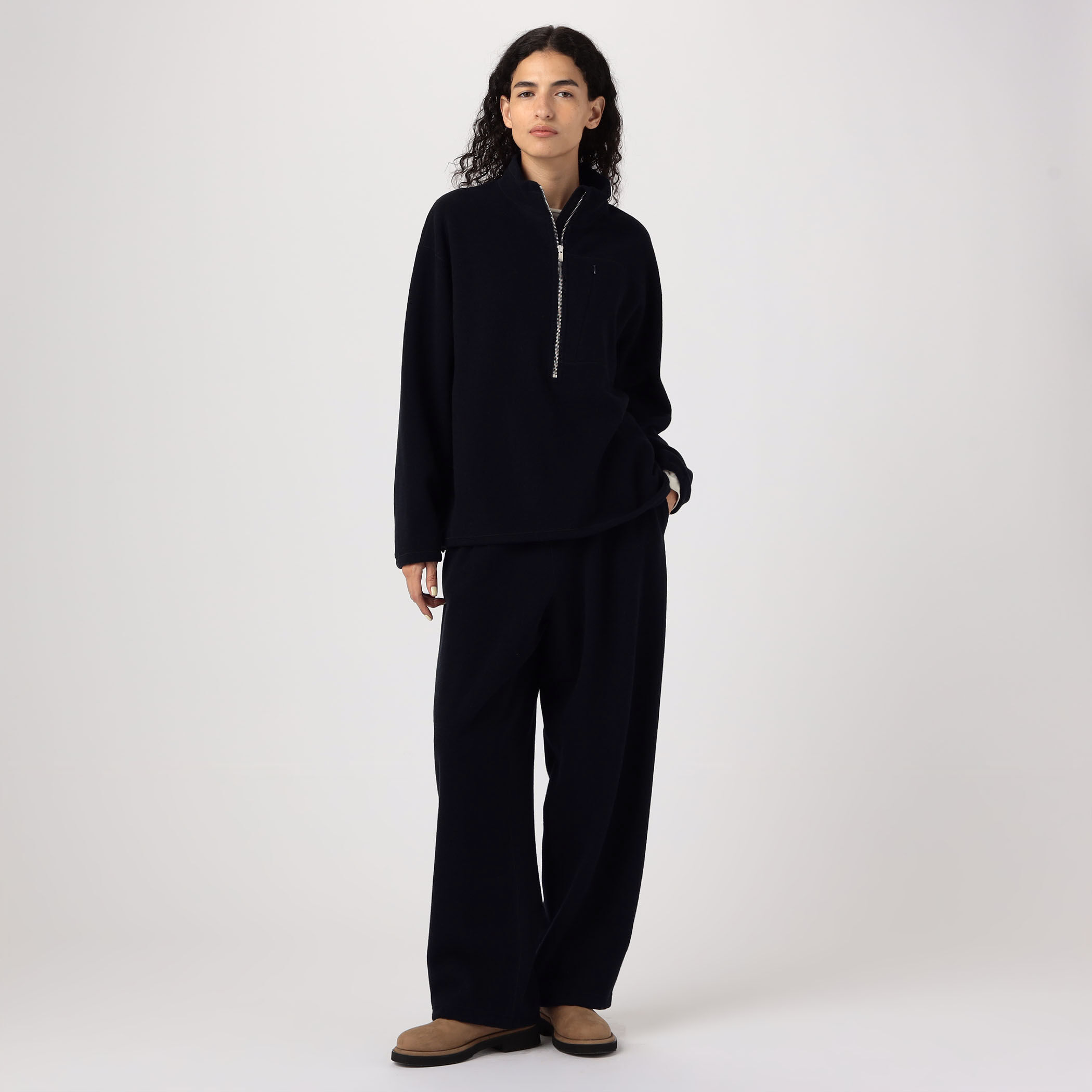 ウールカシミヤフリース ハーフジッププルオーバー｜トゥモローランド