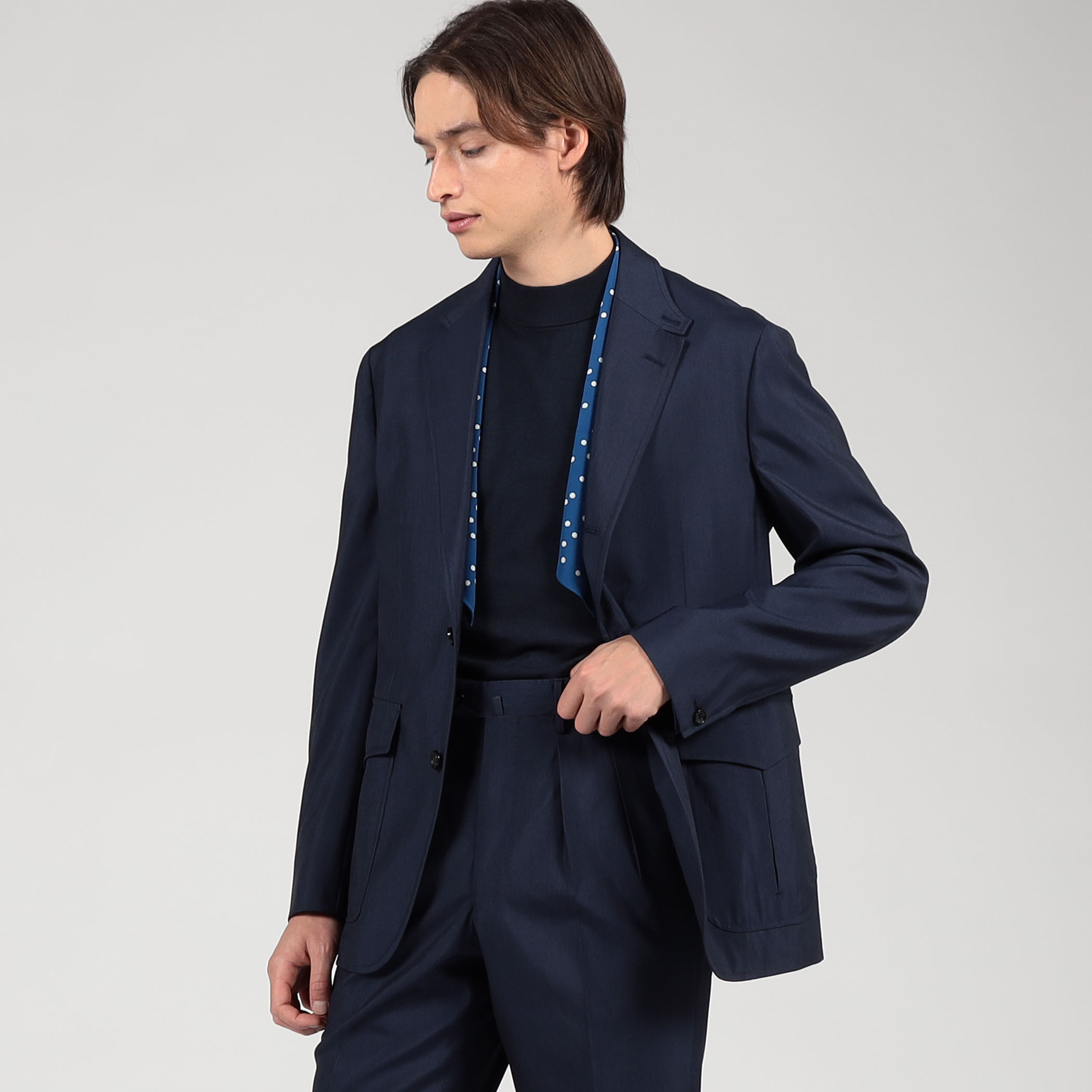 ウールシルク シューティングジャケット MARZOTTO