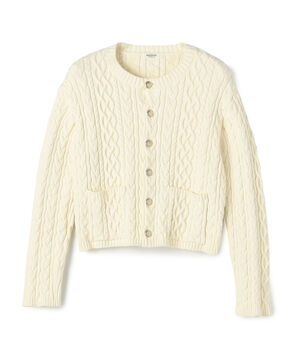 ハイブリットコットンケーブル クルーネックカーディガン