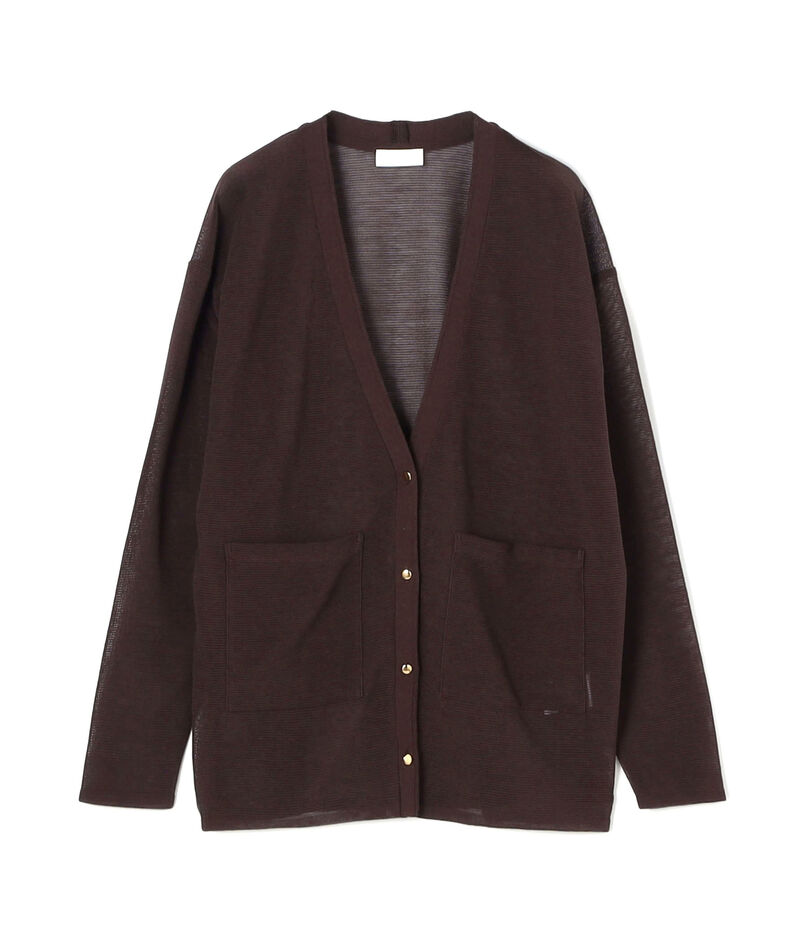 ダブルカバーコットンナイロン Vネックカーディガン