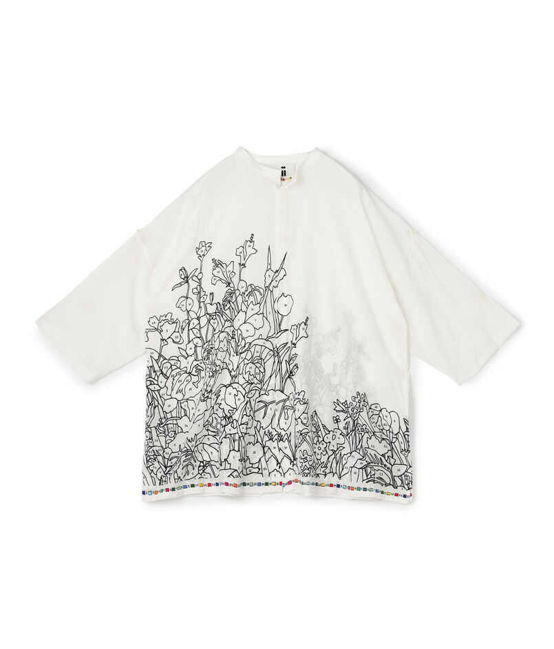 mii THE FUMI KAFTAN エンブロイダリー ショートスリーブシャツ