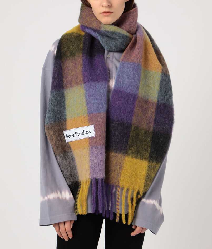 Acne Studios VALLY モヘアチェックストール｜トゥモローランド 