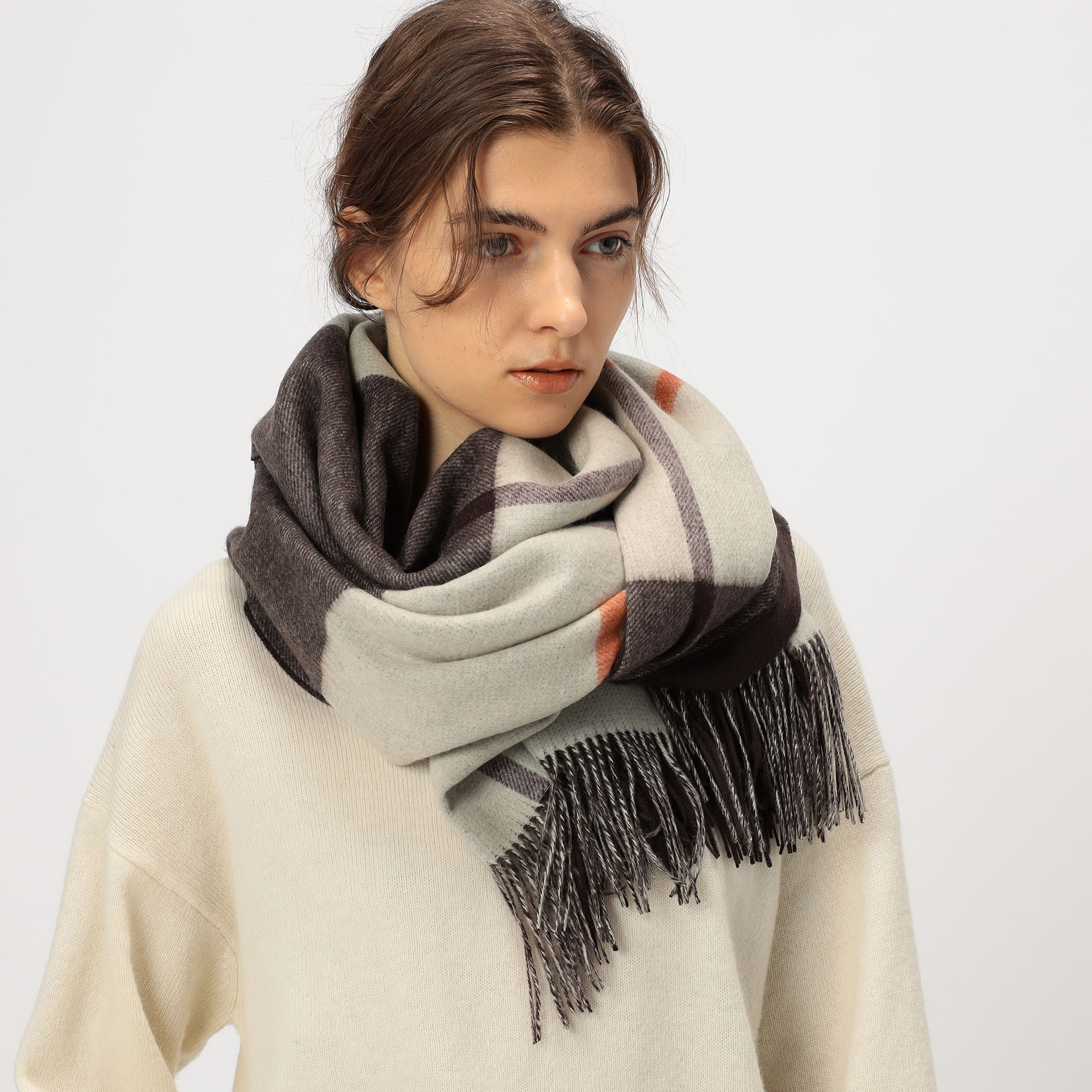 TOMORROWLAND シルク リネン タータンチェック ダブル TOMORROWLAND シルク リネン タータンチェック ダブル