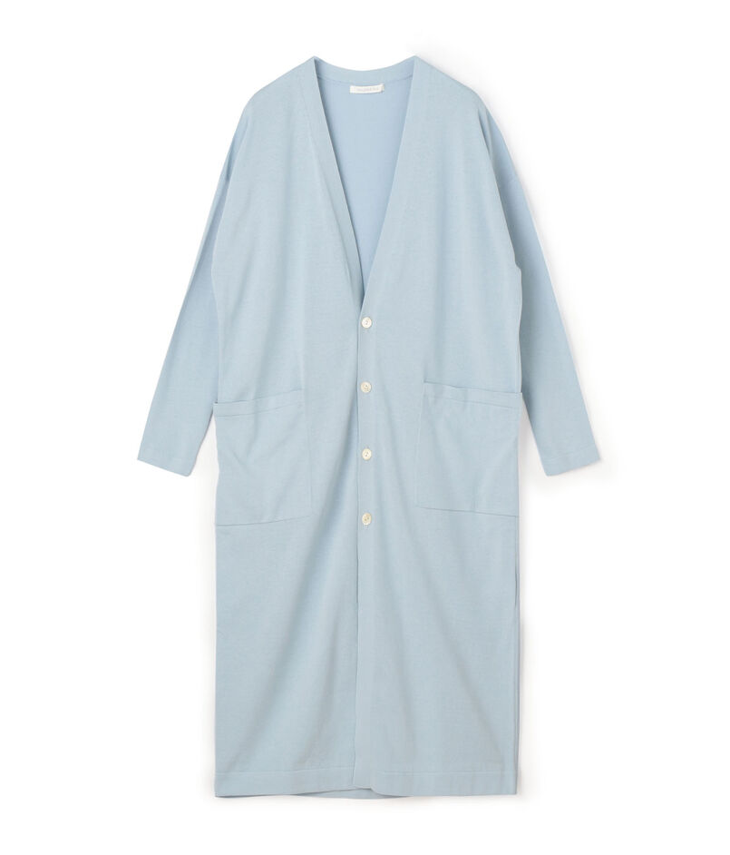 プレーンコットン Vネックロングカーディガン