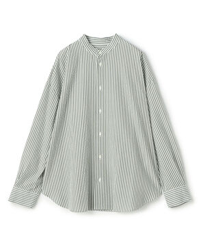 ソフトストライプ スタンドカラーシャツ