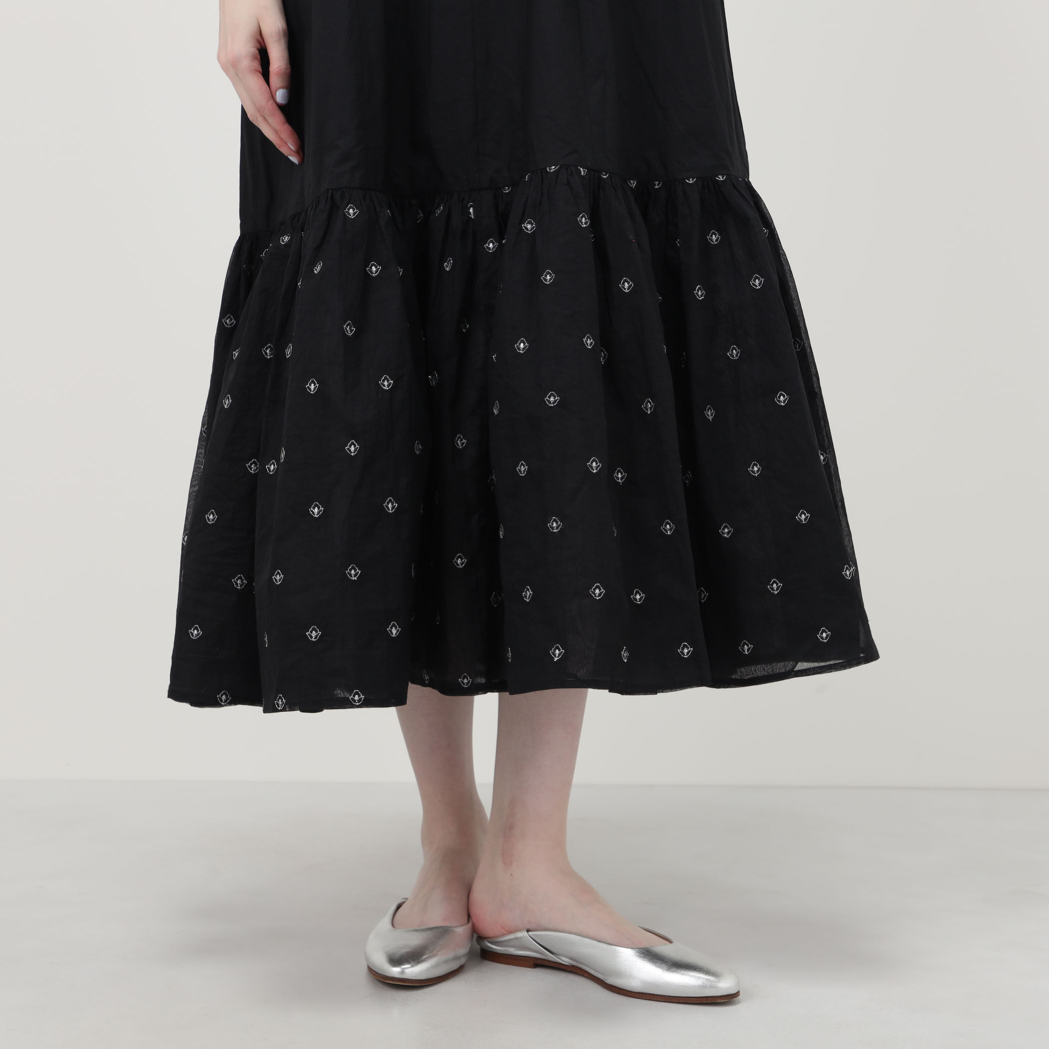 別注】ne Quittez pas BLACK ORGANZA COMB ノースリーブ ロング