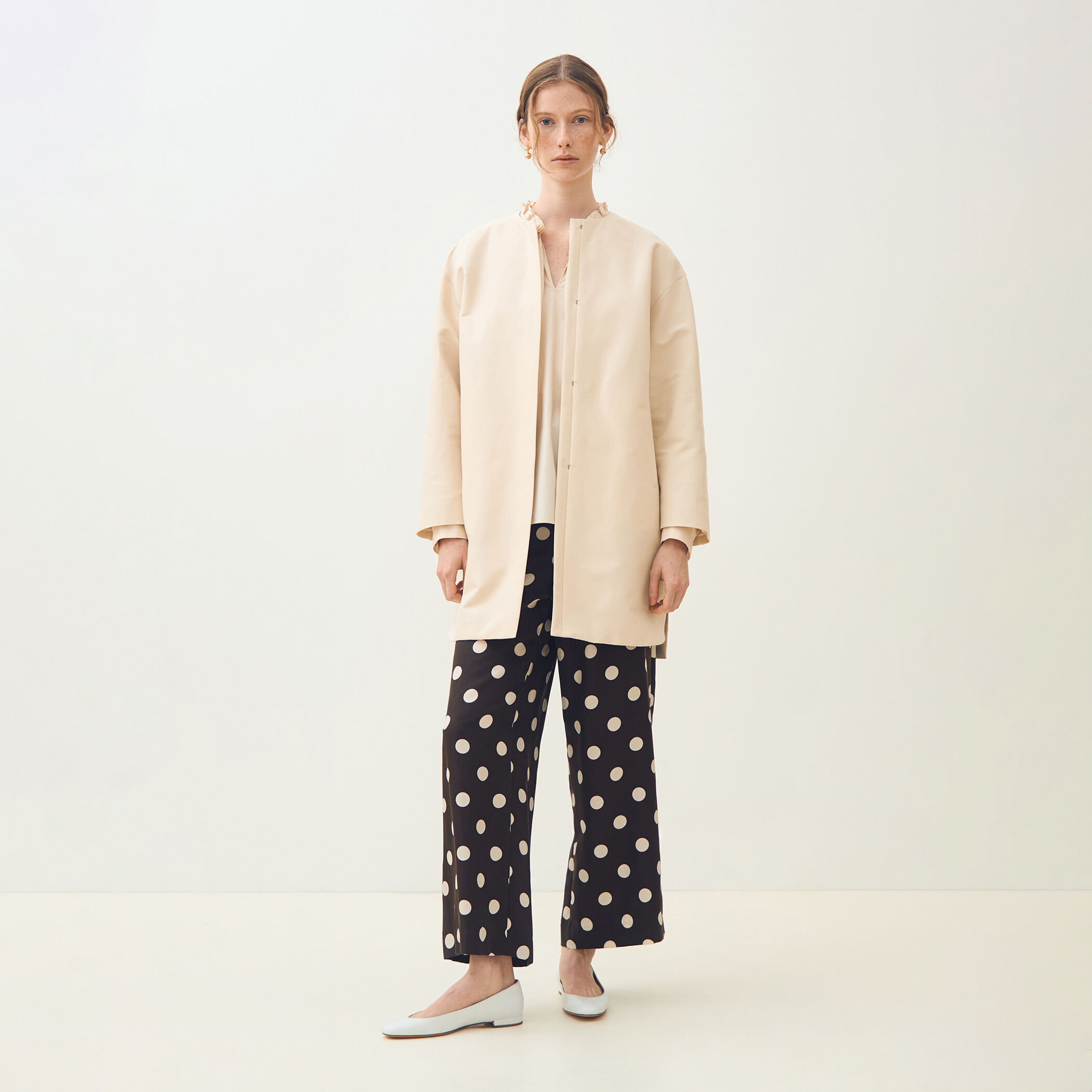 コットンシルクグログラン ノーカラーコート｜トゥモローランド 公式通販