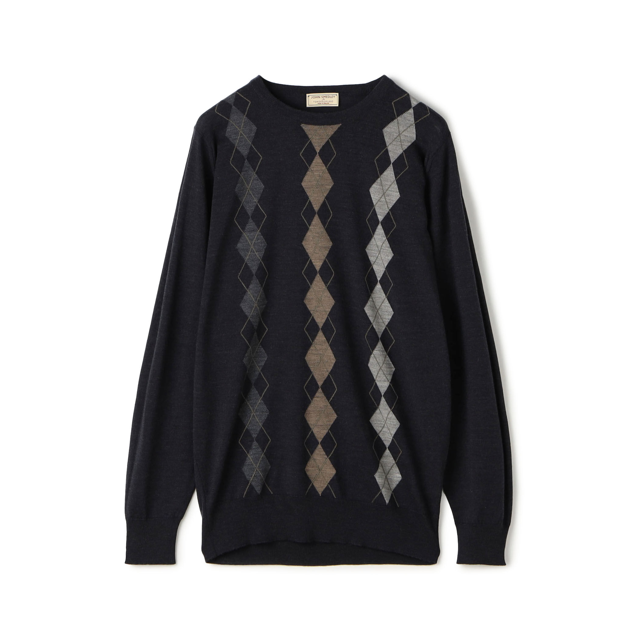 別注】JOHN SMEDLEY ウール アーガイルクルーネック プル