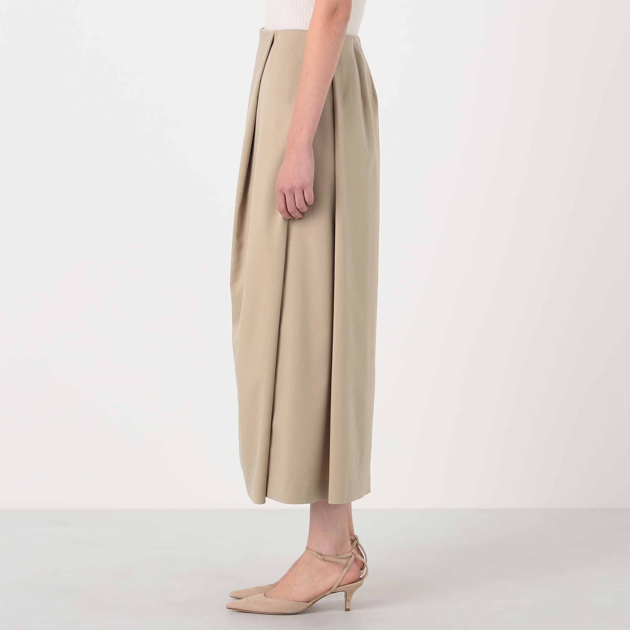 PRISTIN ストレッチノンコールタックスカート ストレッチノンコールタックスカート / オーガニックコットン – PRISTINE