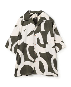 【別注】m's braque ポリエステル オープンカラー ハーフスリーブシャツ